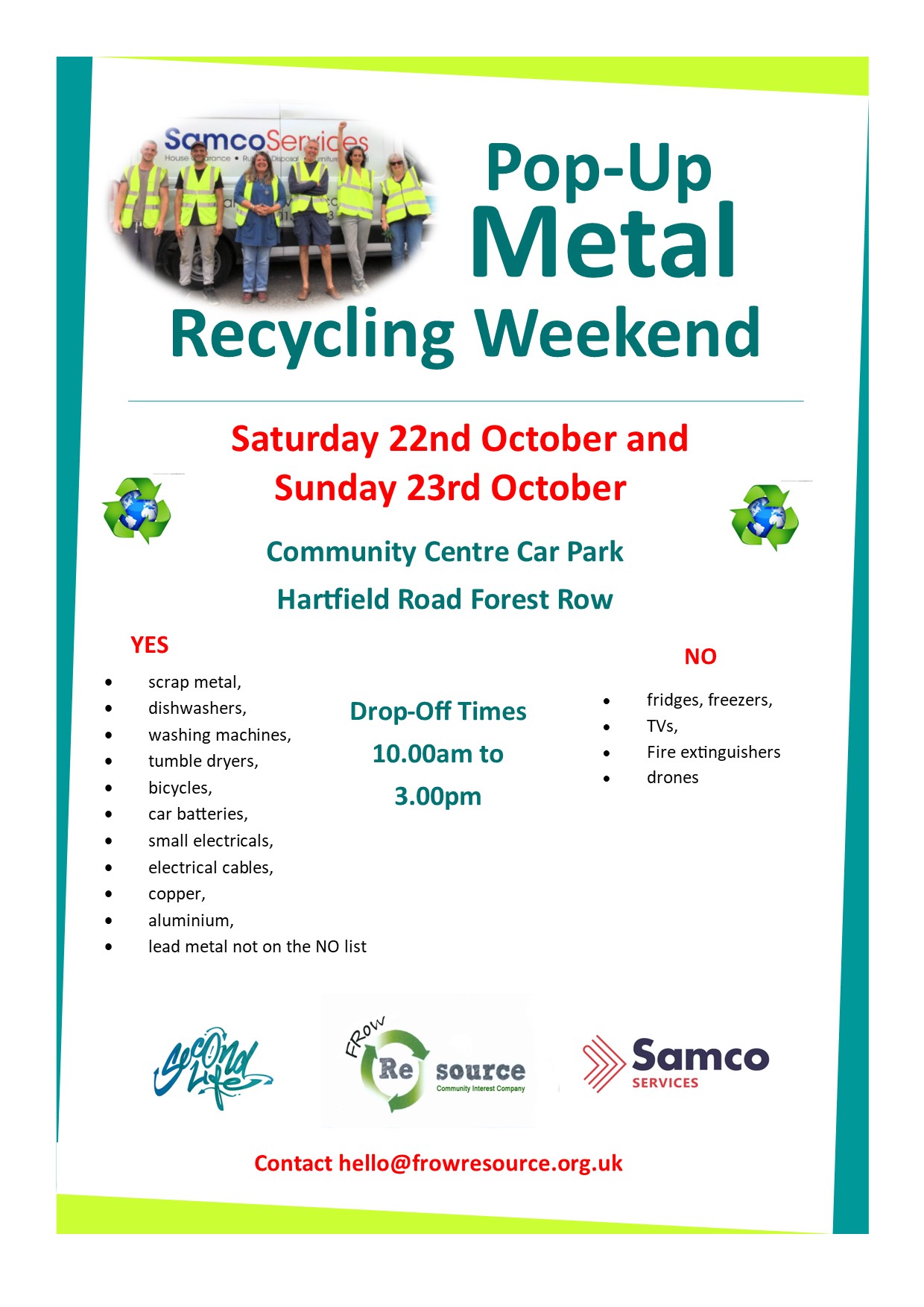 Pop-up Metal Recycling Weekend